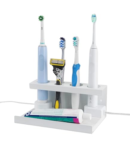4 Supports Muraux Adhésifs Silicone Pour Brosse à Dents/rasoir - Autocollants, Imperméables, Gris - 4