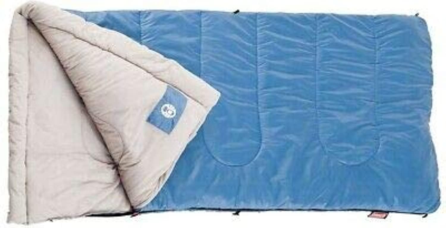 Coleman Sun Ridge 40°F Cool-Weather Sleeping Bag, Lightweight Adult Sleeping Bag with Soft Trim & Draft Tube, Machine Washable