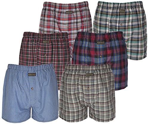 MAS International Pack of 3 Knocker Men's Check Boxer Shorts Pants Polly Cotton Underwear Trunks Briefs Ltd(5 XL)