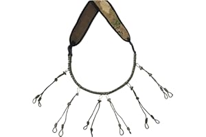 Windspeed Duck Call Lanyard, Hand Braided Paracord Game Call Lanyard with 12 Adjustable Loops and 6 Buckles, Military Grade Hunting Call Lanyard for Outdoor Predator(Khaki)