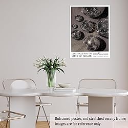 Shiny Disco Ball Print Poster - Vintage Silver