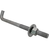 5/8" x 8-inch Galvanized Threaded Anchor Bolts with Hardware for Wood, Concrete (10 Pack)
