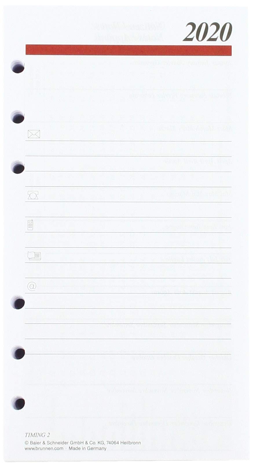 rido/idé 706690020, daily calendar, schedule systems, 2020, 1 page = 1 day, 1 page weekly planning before each week, sheet size 9.3 x 17.2 cm