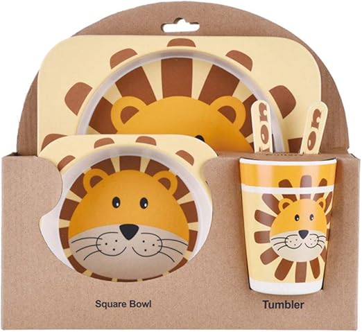Enfants Arts De La Table Set 5pcs Bebe Cartoon Fibre De Bambou Bol Animal De Vaisselle Enfant En Bas Age Coupe Fourchette Cuillere Vaisselle Et Arts De La Table Cuisine Maison