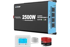 OLTEANP New 48V 2500 Watts Pure Sine Wave Inverter, 48V DC to 110V AC Power Inverter with 4 AC Outlets, USB Port, Type-C Port for Truck, Vehicle, Power Outage, Remote Control with LCD Screen