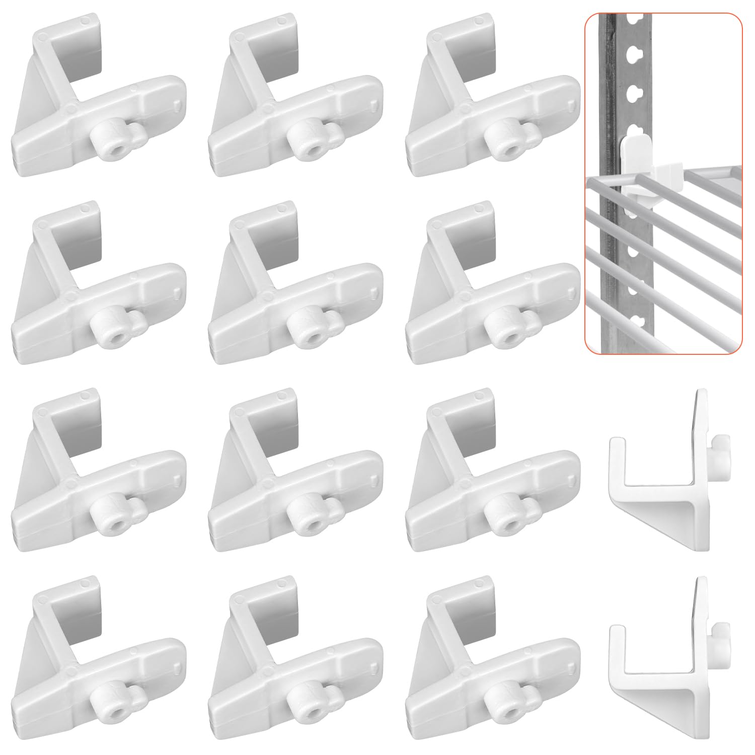 14pcs Plastic Refrigerator Shelf Clips, Freezer Shelf Clip Cooler Shelf Support Bracket Commercial Shelf Clip for Fridge (White)