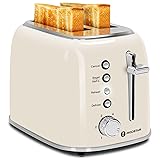 Aigostar Toaster 2 Slice, Retro Extra-Wide Slot