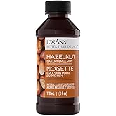 LorAnn Oils Hazelnut Emulsion &amp; Flavoring For Baking | Better Than Hazelnut Extract For Cookies, Cakes, Drinks, Icing, Pasteries - Gluten Free, Water-Based, USA-Made, 4 Fl Oz