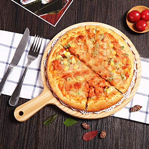 Wood Pizza Peel Pizza Paddle Spatula Round 12" Transfer Tray Baking Shovel Cake Lifter for Moving Pizza, Cookies Pie, Cakes, Bread