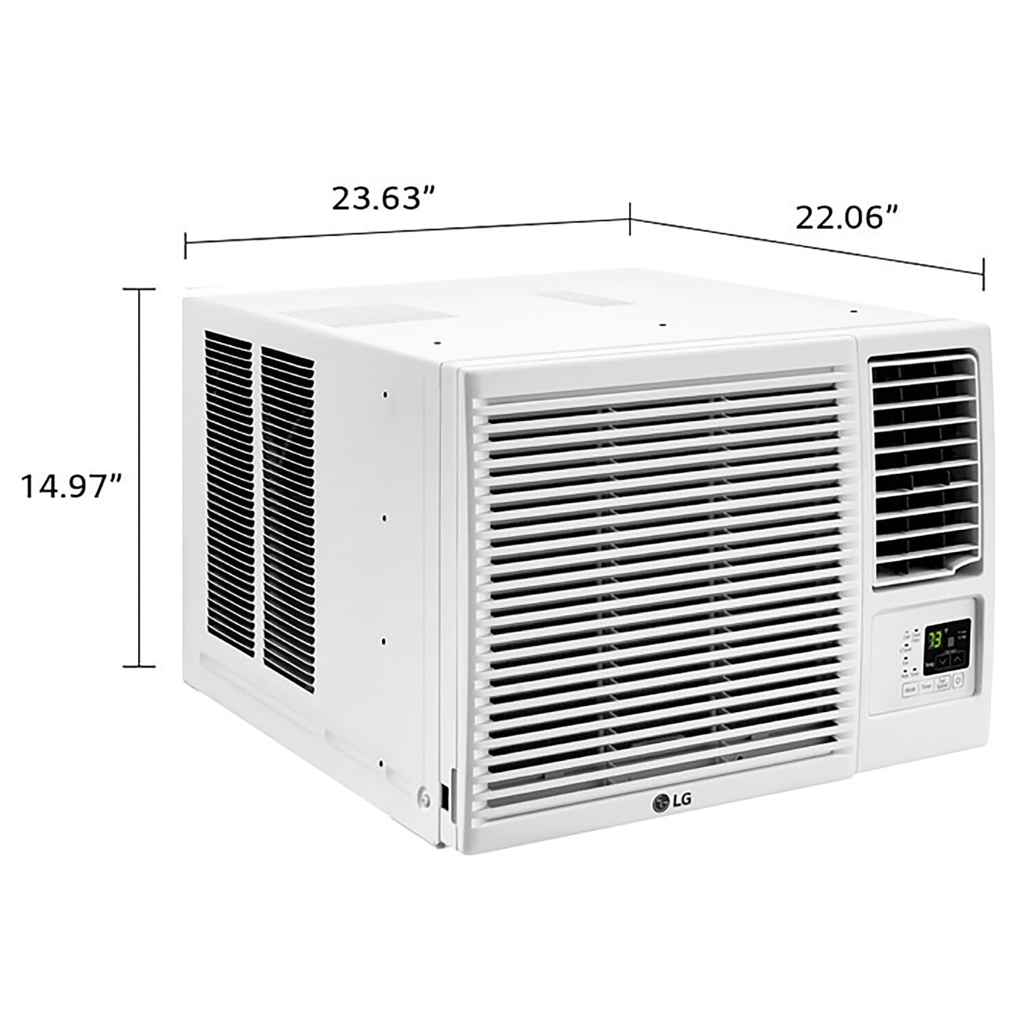 LG 12,200 BTU Window Air Conditioner with Supplemental Heat, 230/208V, Cools 570 Sq.Ft. (19' x 30' Room Size), Electronic Controls with Remote, 2 Cooling, Heating & Fan Speeds, Slide In-Out Chassis