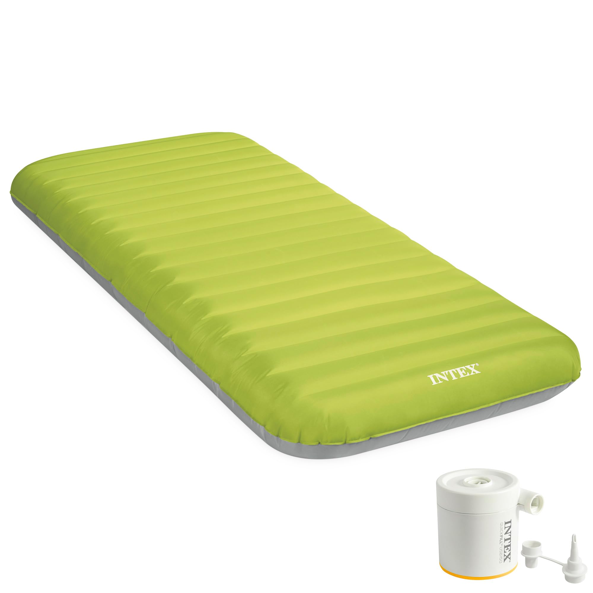 Intex Premaire Dura-Beam Camping Mat w/ USB150, Inflated Size: 76cm x 1.91m x 17cm (64097NP)