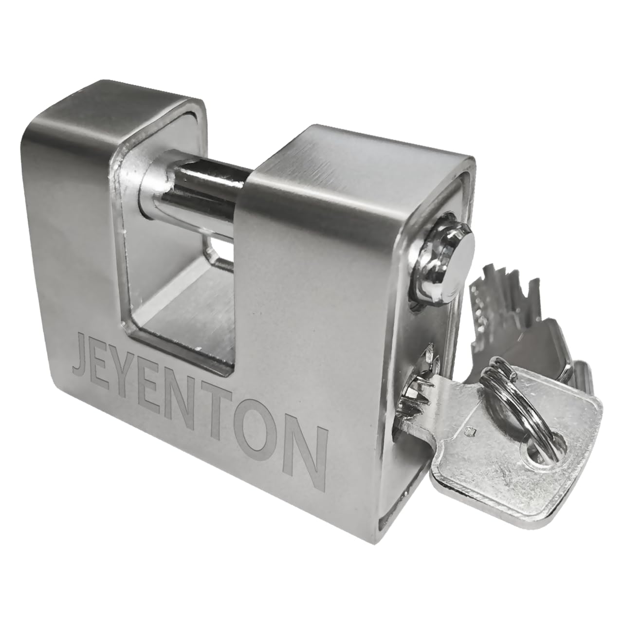 Photo 1 of (2.91in) JEYENTON [Armoured] High Security Padlock-[Anti-Drill Cylinder]-Heavy Duty Lock for Outdoor Storage Shed,Door,Garden,Motorbike,Gate,Fence,Warehouse-0.67" Shackle Clearance-Silver(74mm)