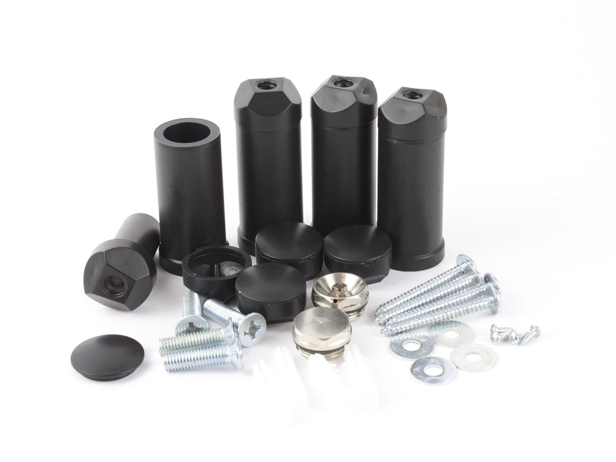 Black Brackets for Heated Towel Rail Radiators Universal Curved or Flat