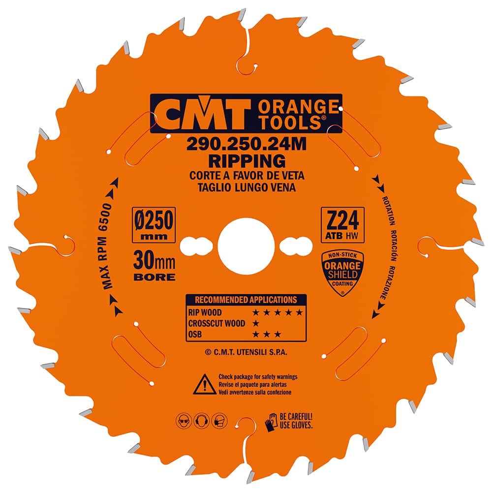 CMT Orange Tools 290.250.24 M – Circular Saw 250 x 2.8 x 30 Z 24 ATB 20 Degrees