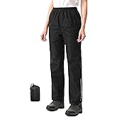 iCreek Women's Waterproof Rain Pants Packable Hiking Pants Over Pants Windproof Lightweight for Outdoor Hiking Golf Fishing