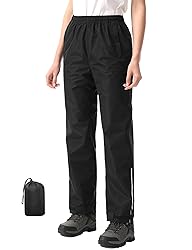 iCreek Women's Waterproof Rain Pants Packable