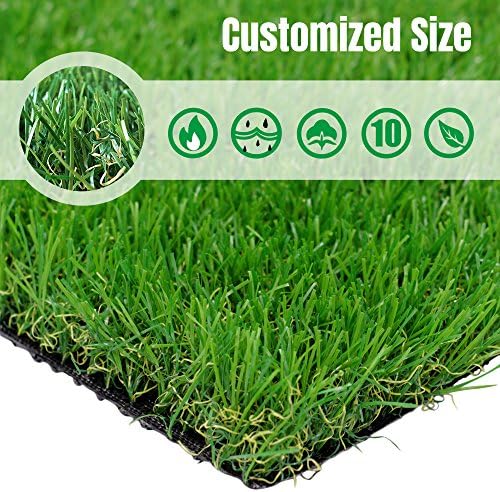 PET GROW Realistic Artificial Grass Rug Customized Sizes Available -5FTX14FT(70 Square FT) Indoor Outdoor Garden Lawn Landscape Synthetic Turf Mat - Thick Fake Grass Rug