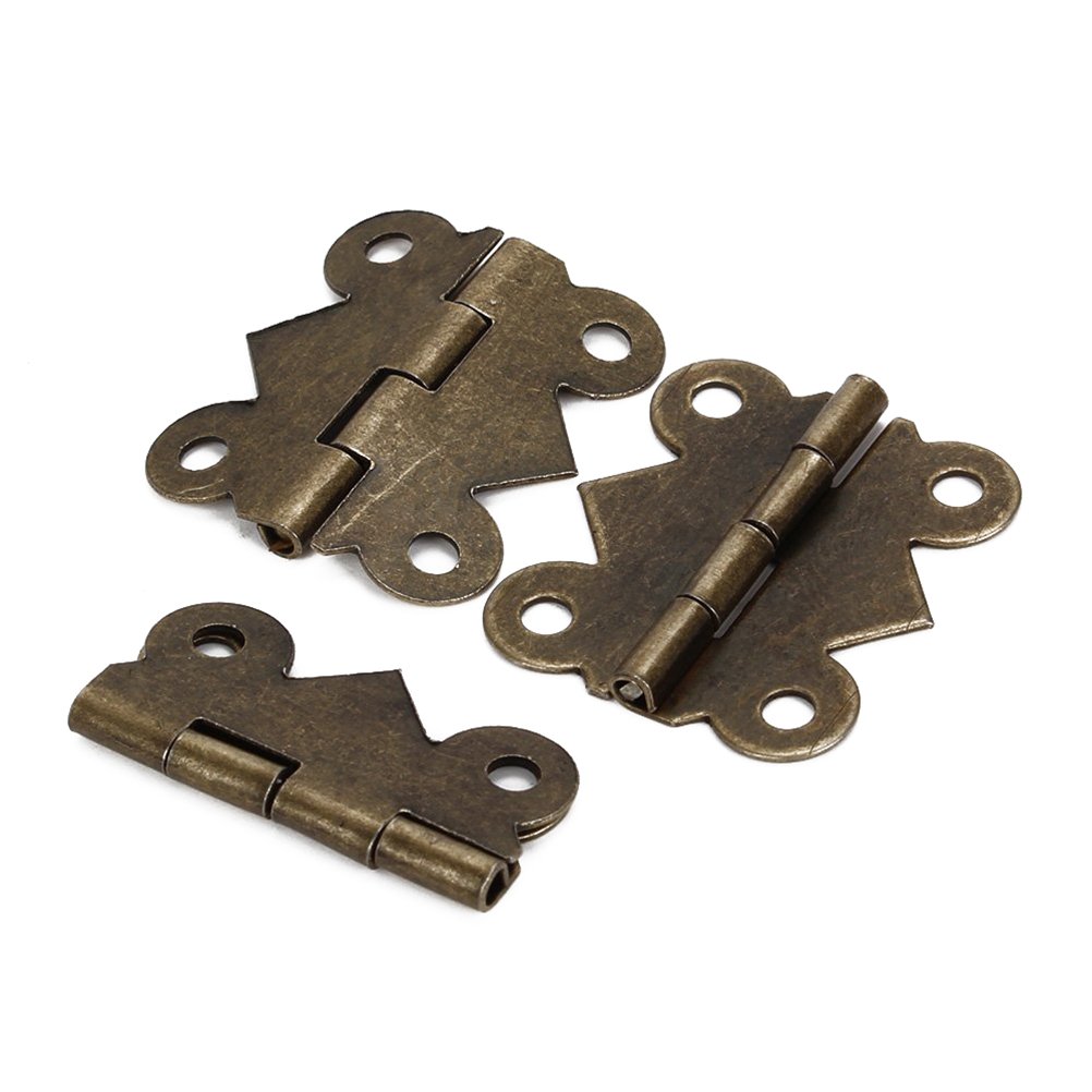 WINOMO 20 Pieces Bronze Mini Butt Hinges 1 Inch Durable Iron Cabinet Hardware for Jewelry Boxes Model Making and Craft Projects