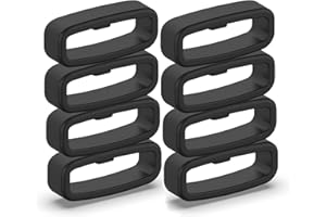 WUWOCJ 8 Pack 22mm Band Keepers Compatible with Garmin Forerunner 945/935/630/235/Fenix 5/Fenix 6/Fenix 7/Instinct/Instinct 2, Silicone Fastener Rings Security Loop Holder Retainer