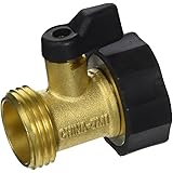 Gilmour 03V Brass Garden Hose Connector with Shut-Off Valve