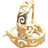 15mm Twisted Swirl Wave Cutout Huggie Hoop Earrings, 18k Yellow Gold Filled Plated