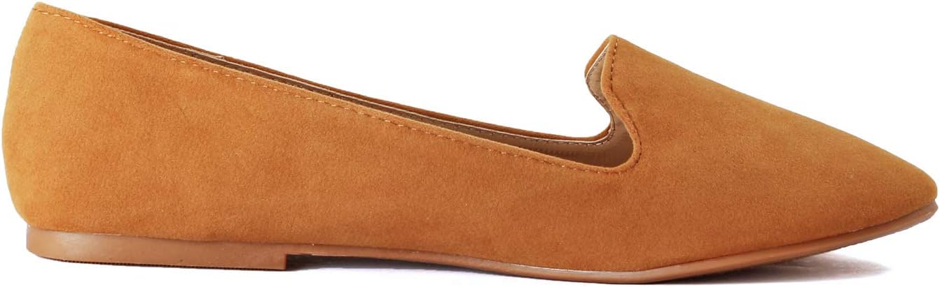 Guilty Heart | Womens Faux Suede Comfortable Closed Toe Slip On Ballet Loafer Flats