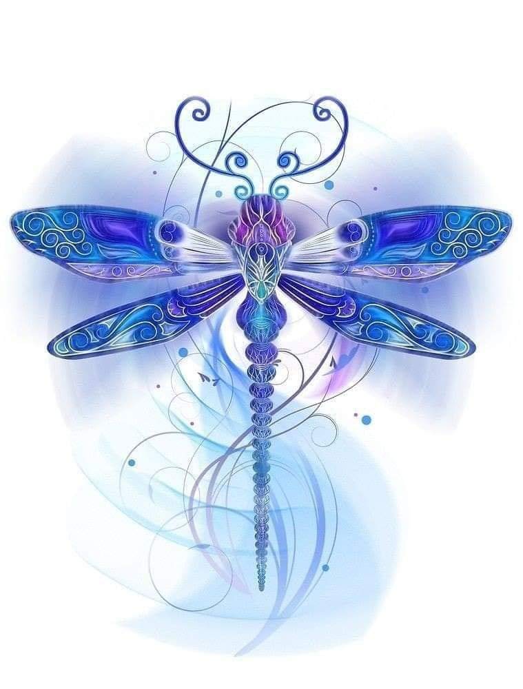 ABEUTY Diamond Painting Full Set, DIY 5D Diamond Painting Blue Beautiful Dragonfly Animal Diamond Painting by Numbers Cross Stitch (Dragonfly)