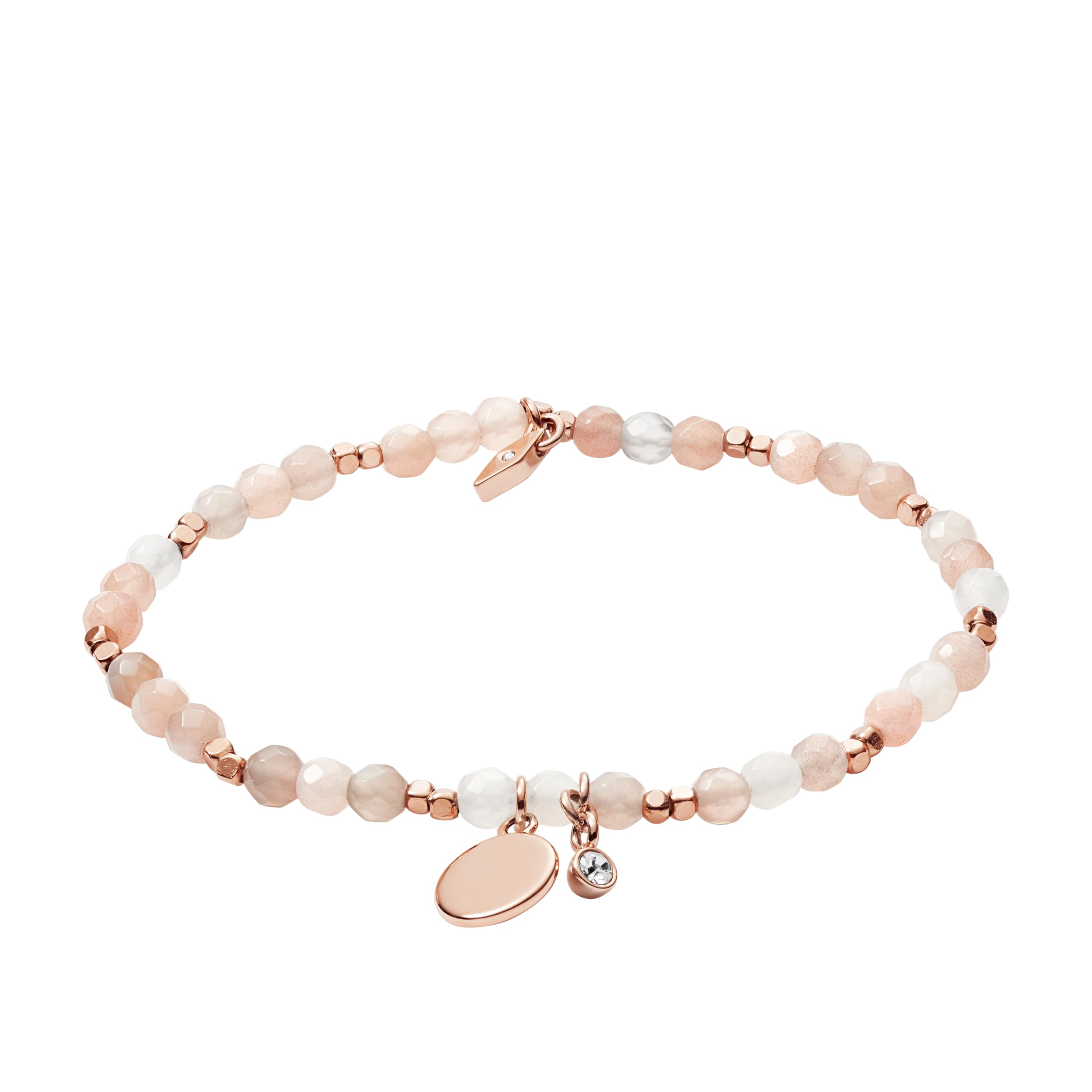 Fossil Women's Rose Gold-Tone Stainless Steel Chain or Beaded Bracelet for Women