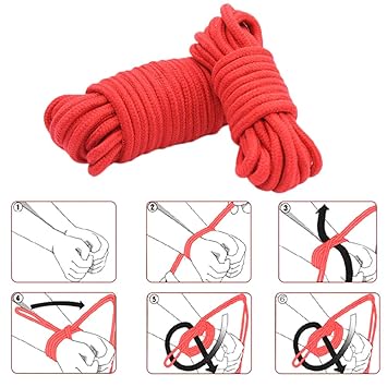 DULEXO Bondage Seil mit je 10 Metern, 3 Stück Baumwoll-Ropeper-Packung für Paare