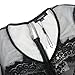 ASMAX HaoDuoYi Womens Lingerie Lace Mesh Long Sleeve Sheer V Neck Leotard Bodysuit Black