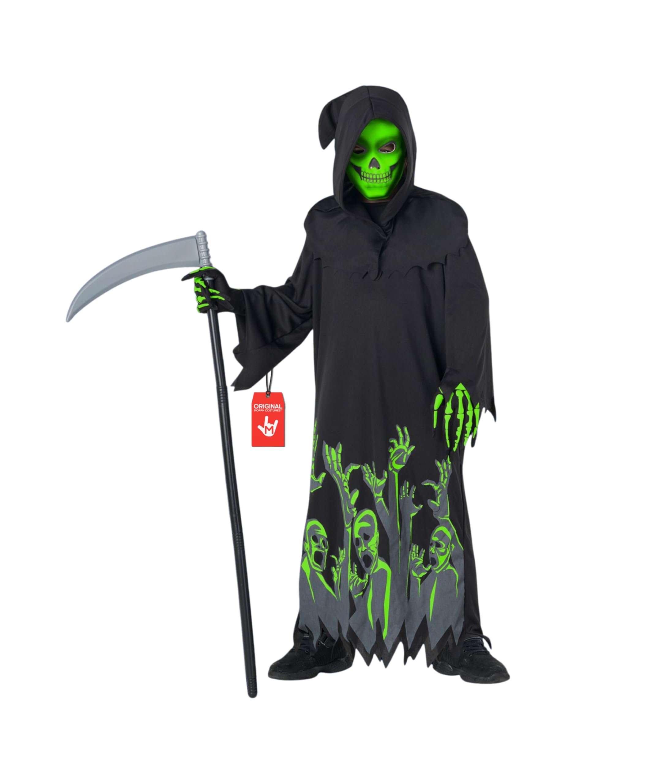 Morph Grim Reaper Costume, Grim Reaper Costume Kids, Halloween Costumes for Kids, Scary Halloween Costumes for Boys, M