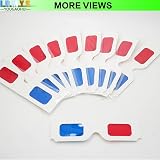 LRMYS 3D Paper Glasses Red Cyan Anaglyph White Frame 10 Pairs view 8