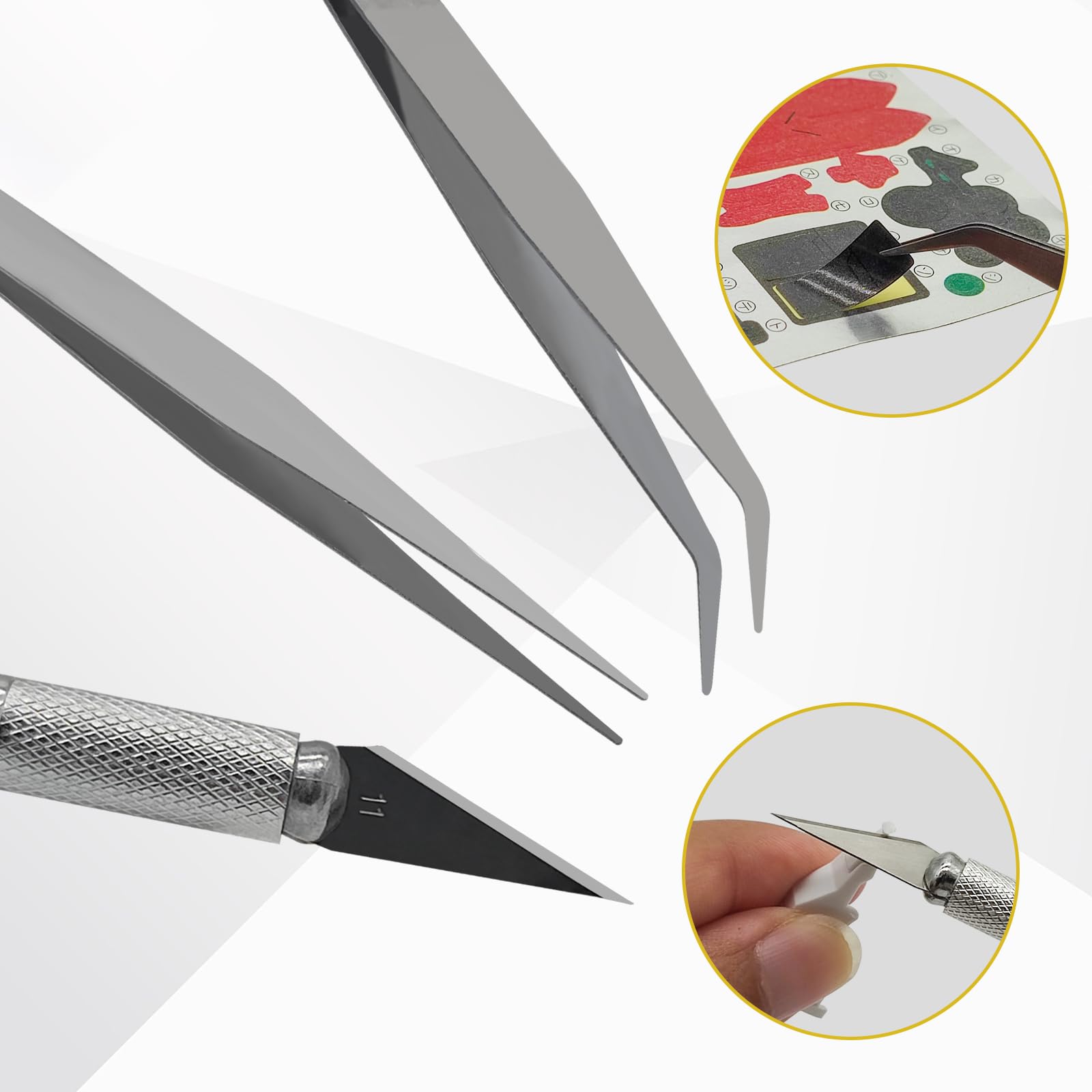 BOOSDEN Gundam Modell Werkzeug Kit, Modellzange 9pcs Set, Hobby Building Tool Set, Modeler Basic Tools Bastelset für Basic Modellbau, Reparatur und Fixierung 5