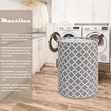 Maxsilan 80L X-Large Laundry Basket with Drawstring Handles Grey view 2