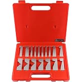 Accusize 17 Pc Precision Angle Block Set, Hardened Steel | 0.0001 in/in Accuracy, 3.0 x 0.26 in Blocks, 15 Angles Plus 2 Riser Blocks, EJ99-2117
