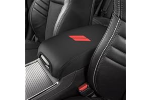 INTGET Center Console Cover for Dodge Charger Accessories 2011-2020 2021 2022 2023 for Chrysler 300 2015-2022 Leather Armrest Cover Console Lid Protector Cushion Pad(Black Stitches, Leather)