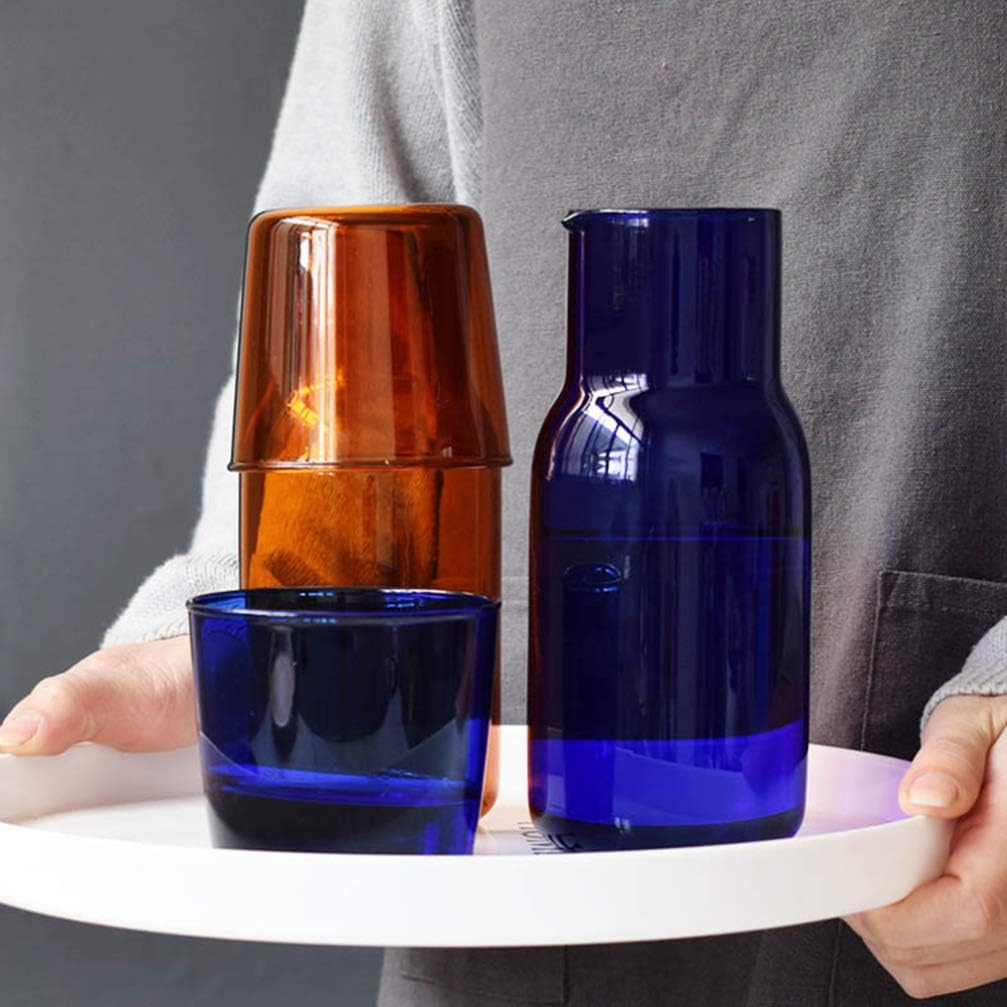 Cabilock Blue Glass Cup Set 7 Inch Tall Clear Drinking Glasses Tumblers for Water Juice Coffee Tea Home and Party Use - Image 4