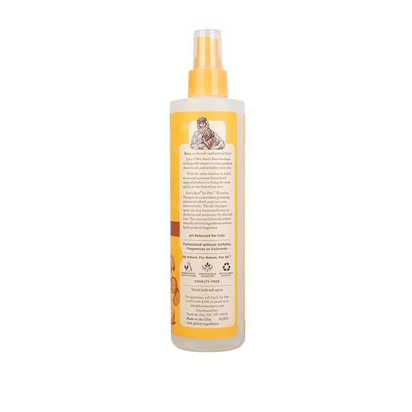 BURT’S BEES PET, SHAMPOO WATERLESS SPRAY CAT, 10 FL OZ