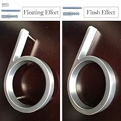 5" Zinc Alloy Floating House Number, Metal Modern