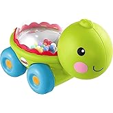 Fisher-Price Baby Crawling Toy Poppity Pop Turtle Push-Along Vehicle with Ball Popping Sounds for Ages 6+ Months