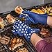 Finally! Heavy-Duty Women's Silicone Oven Mitts by Love This Kitchen | 2 Sizes Available in 9 Colors | Heat Resistant Gloves For Her Cooking, Baking & Barbecue Needs (1 Pair, M/L, Blue)