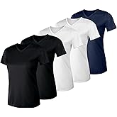 Hanes Womens Cool Dri Performance V-Neck T-Shirt, Moisture-Wicking Short Sleeve Tee, 40+ UPF Protection, 1 Or 5 Pack