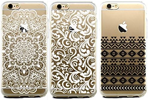 iPhone 6 Case Bundle Pack - iPhone 6 Floral Cases Covers Featuring Mandala Henna Tribal Aztec Floral Design. [3 CASE iPHONE 6 BUNDLE PACK]. Great Combo pack for Girls Teens. Lifetime Guarantee. [Fits 4.7" model All Carriers]