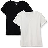 Amazon Essentials Womens Regular Fit 100% Cotton V-Neck Short Sleeve T-Shirt