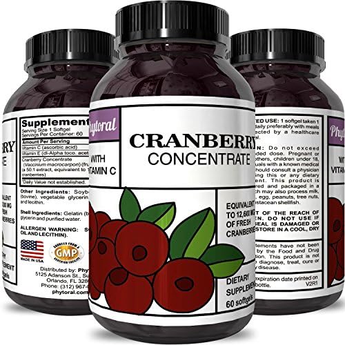 Cranberry Juice Concentrate Capsules – Urinary Tract Health Formula with Proanthocyanidins - Pure Antioxidant Blend With Immune Support Vitamin C – Polyphenols Dietary Supplement For Women And Men