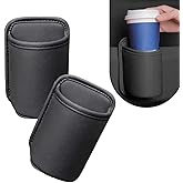Bawkars 2 PCS Large Car Door Cup Holder, Clip On Backseat Pocket Beverage Holder, Waterproof Scratch-Resistant Car Window Cup Holder, Multifunctional Storage for Water Cup Mobile Phone Change (Black)