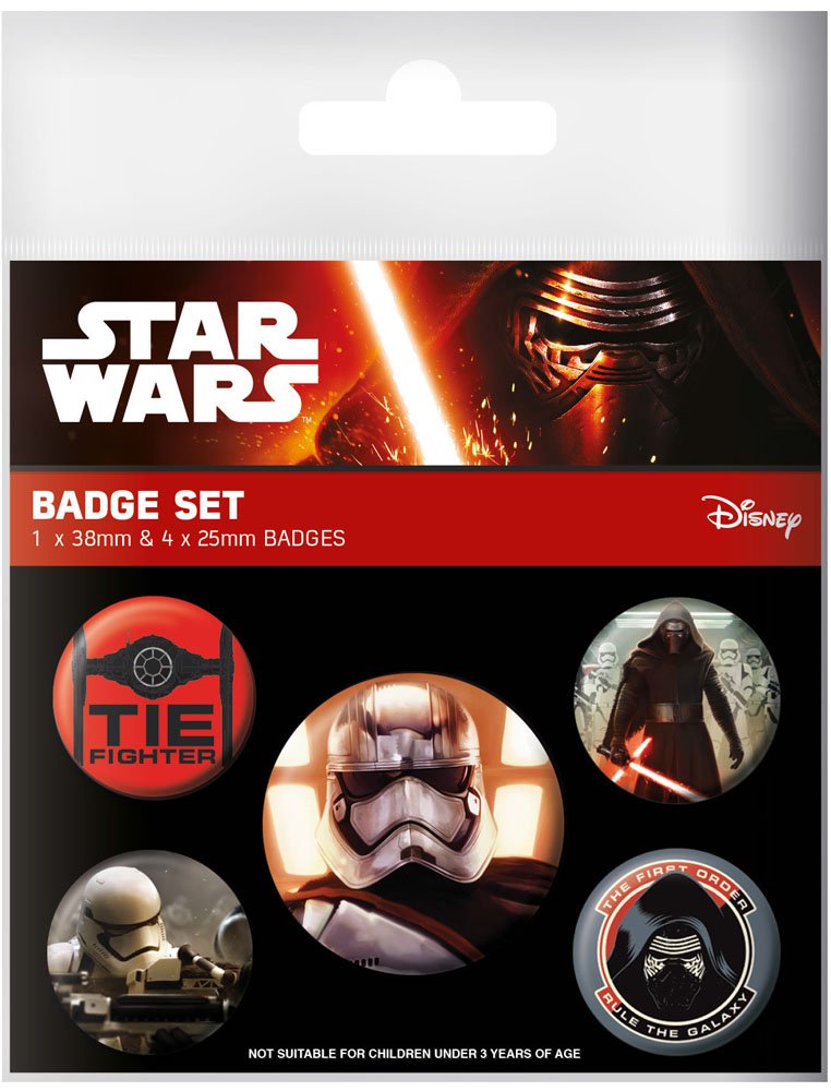 STAR WARS 7 - Pack 5 Badges - First Order : P.Derive