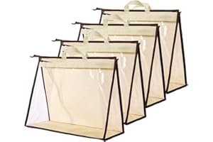 CINPIUK Clear Handbag Storage Bags Purse Organizer for Closet, Zipper Hanging Storage Bag for Handbags, XL, 4PCS