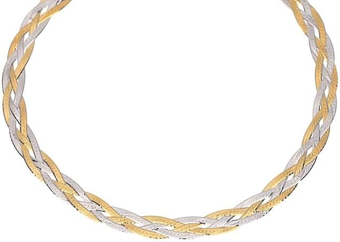 Collier or maille tressée Clearance
