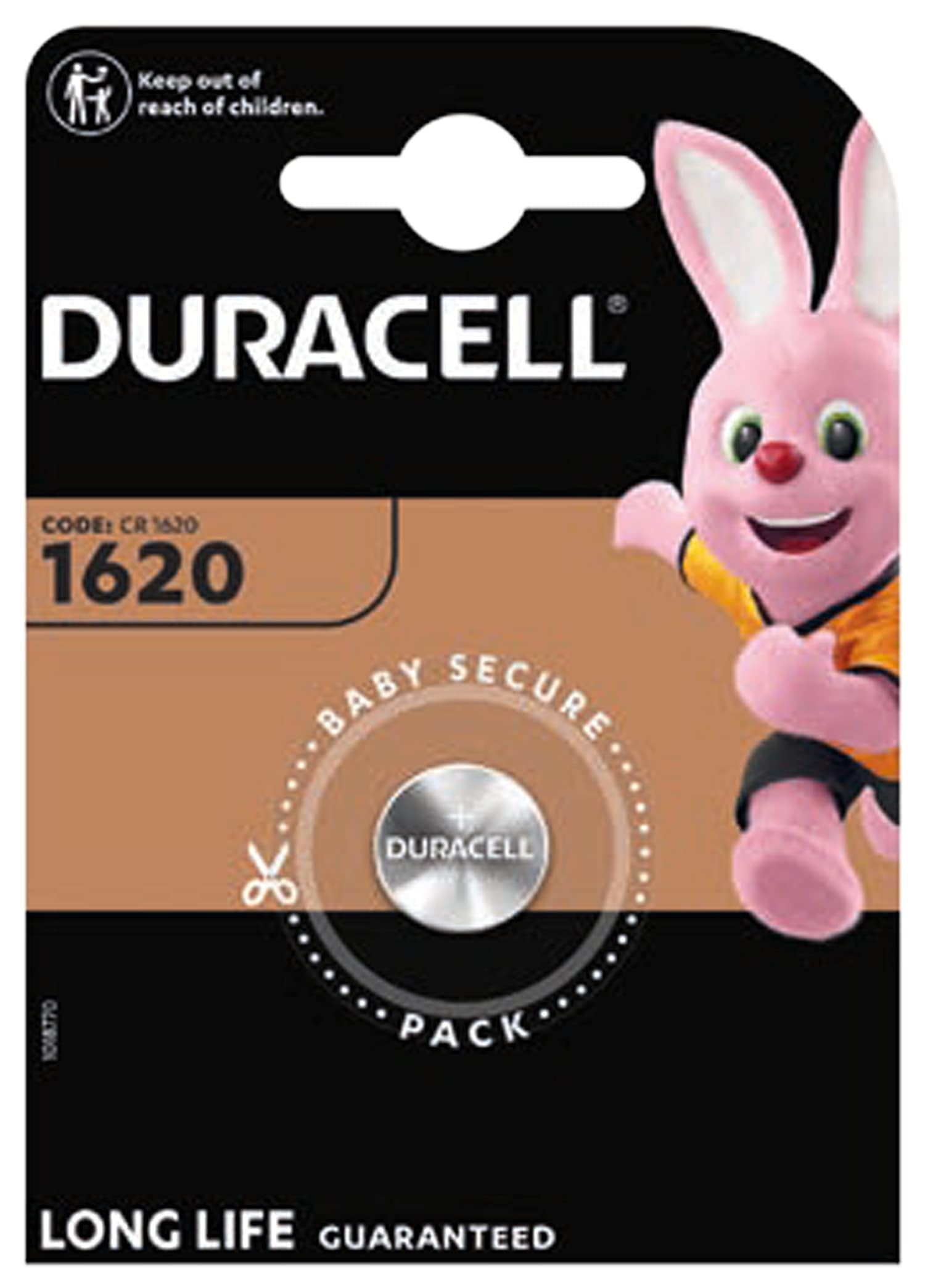 Duracell DL1620 3 V Lithium button cell battery pack of 1